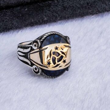 Tekilatı Mahsusa Simgeli Zirkon Taşlı Gümüş Yüzük