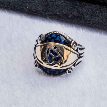 Tekilatı Mahsusa Simgeli Zirkon Taşlı Gümüş Yüzük