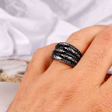 925 Ayar Gümüş Pençe Model Mikro Taşlı Yüzük