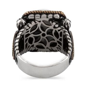 Özel Tasarım Beyaz Firuze Taşlı 925 Ayar Gümüş Yüzük