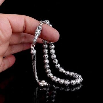 925 Ayar Gümüş Küre Kesim Fizyon Tesbih