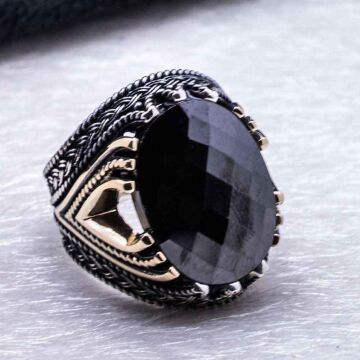 925 Ayar Gümüş Siyah Zirkon Taşlı Yüzük