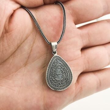 Kıtmir ve Nazar Dualı Erkek Gümüş Kolye