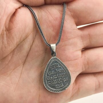 Kıtmir ve Nazar Dualı Erkek Gümüş Kolye