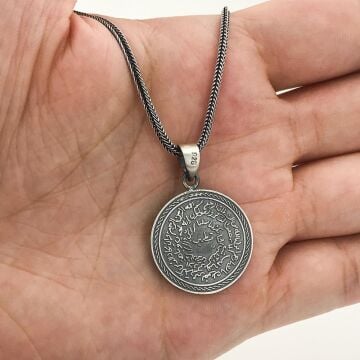 Kıtmir ve Nazar Dualı Erkek Gümüş Kolye