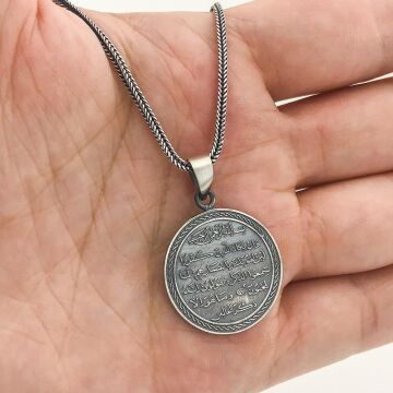 Kıtmir ve Nazar Dualı Erkek Gümüş Kolye