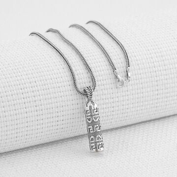 Cevşeni Kebir Dualı Kalın Zincirli 925 Ayar Gümüş Cevşen Kolye