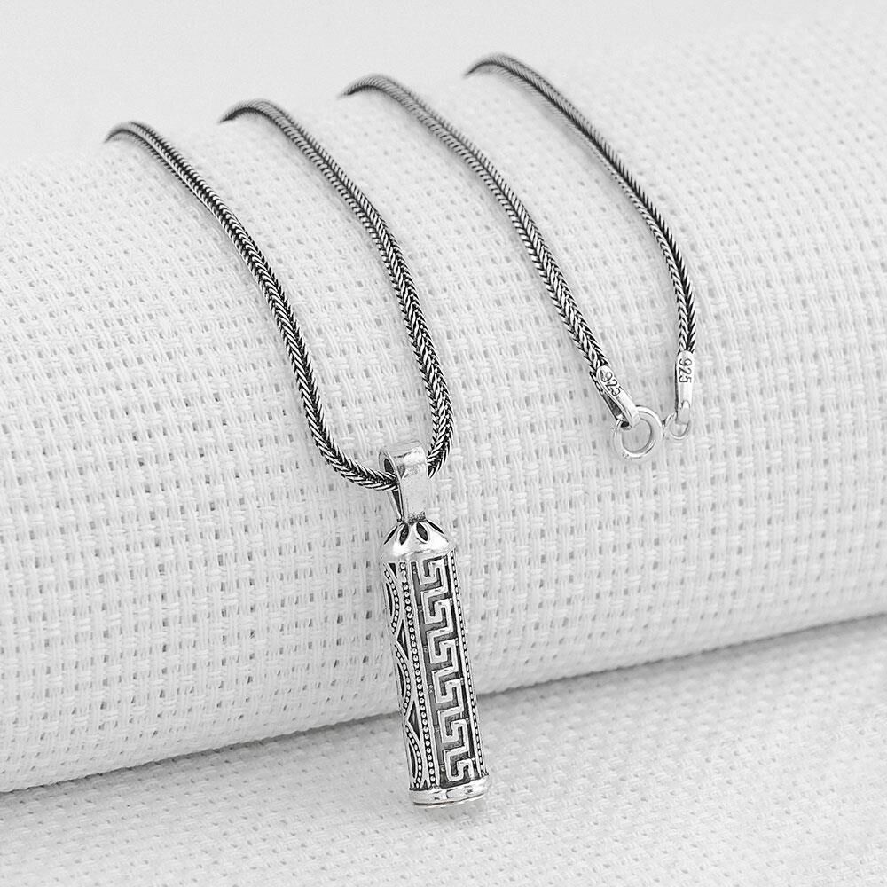 Cevşeni Kebir Dualı Kalın Zincirli 925 Ayar Gümüş Cevşen Kolye