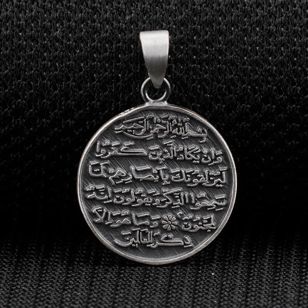 Ayetel Kürsi ve Nazar Dualı 925 Ayar Gümüş Kolye Ucu