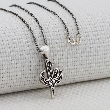 Elif Vav Tasarımlı 925 Ayar Gümüş Bayan Kolye