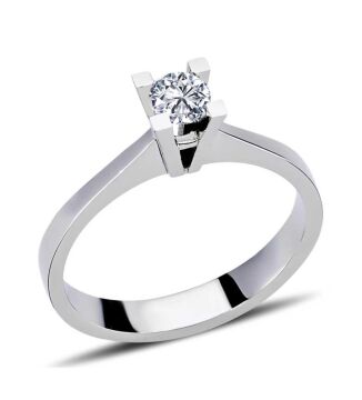 925 Ayar Gümüş Pırlanta Montür Tektaş Yüzük