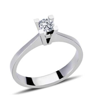 925 Ayar Gümüş Pırlanta Montür Tektaş Yüzük