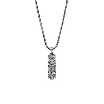 Cevşeni Kebir Dualı Kalın Zincirli 925 Ayar Gümüş Cevşen Kolye