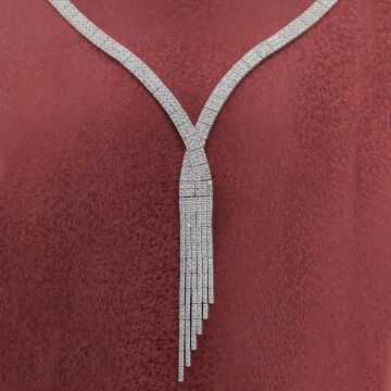 3 Sıra Çarpraz Örgü Gümüş Bayan Set