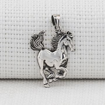 Asil At Tasarımlı 925 Ayar Gümüş Kolye Ucu