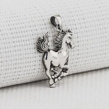 Asil At Tasarımlı 925 Ayar Gümüş Kolye Ucu