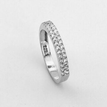 2 Sıra Çarpraz Gümüş Bayan Set