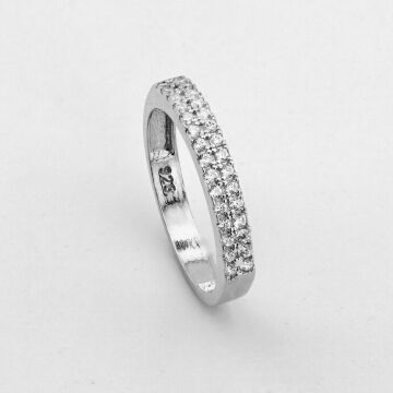 2 Sıra Çarpraz Gümüş Bayan Set