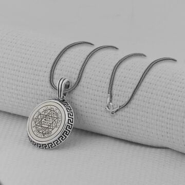 Hz Süleyman Mührü 925 Ayar Gümüş Erkek Kolye