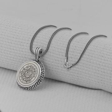 Hz Süleyman Mührü 925 Ayar Gümüş Erkek Kolye