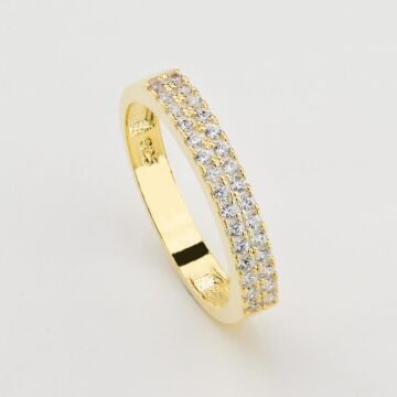 Çift Sıra Su Yolu Gümüş Bayan Set