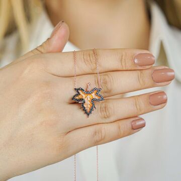 925 Ayar Gümüş Çınar Dalı Kolye