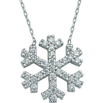 925 Ayar Gümüş Kar Tanesi Kolye