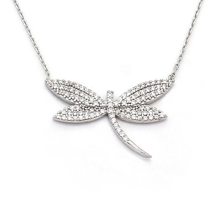 Kelebek Motifli 925 Ayar Gümüş Bayan Kolye