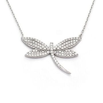 Kelebek Motifli 925 Ayar Gümüş Bayan Kolye