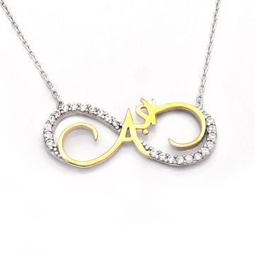 Sonsuzluk Aşk Model Zirkon Taşlı Bayan Gümüş Kolye