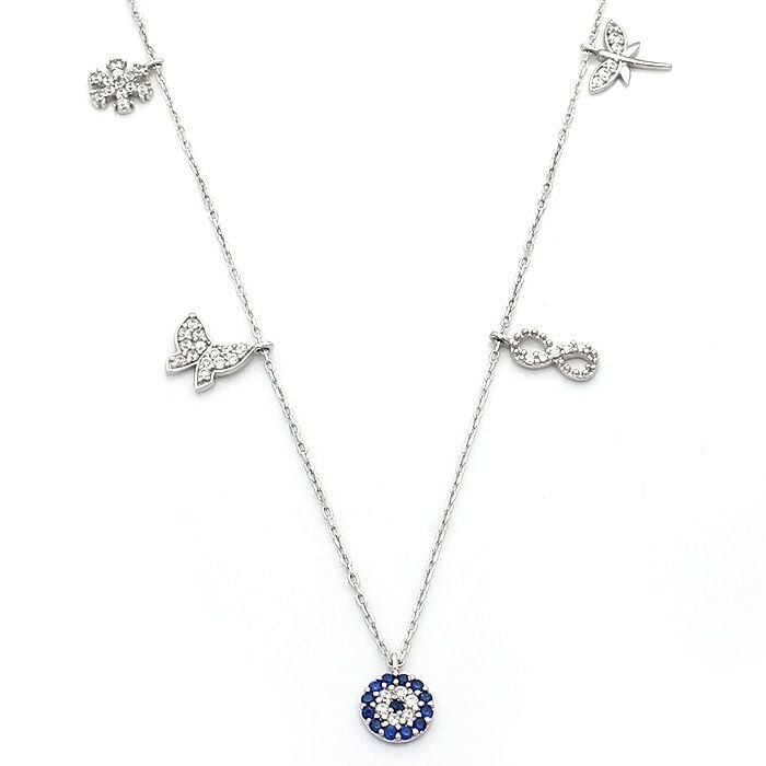 Nazar Boncuklu Sonsulzuk Kartanesi Model Bayan Kolye