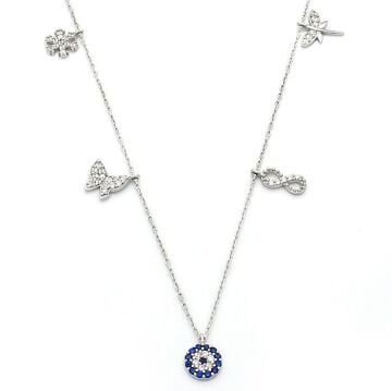 Nazar Boncuklu Sonsulzuk Kartanesi Model Bayan Kolye