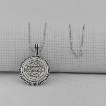 Hz Süleyman Mührü 925 Ayar Gümüş Erkek Kolye