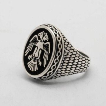 925 Ayar Gümüş Selçuklu Kartalı Yüzük