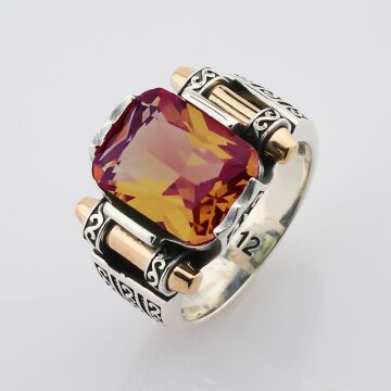 Zultanit Taşlı 925 Ayar Gümüş Erkek Yüzük