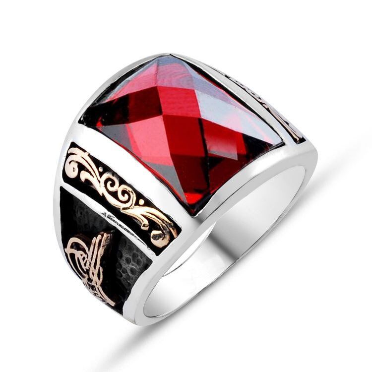 925 Ayar Gümüş Zirkon Taşlı Erkek Yüzük