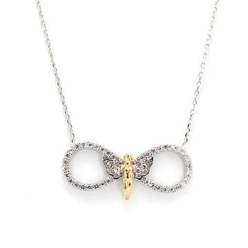 925 Ayar Gümüş Melekli Sonsuzluk Kolye