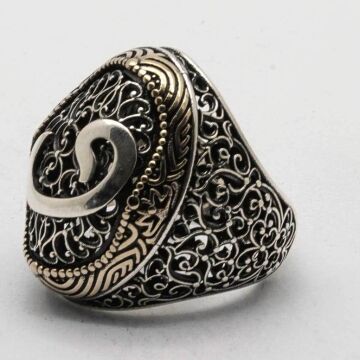 925 Ayar Gümüş Osmanlı Motifli Vav Yüzük