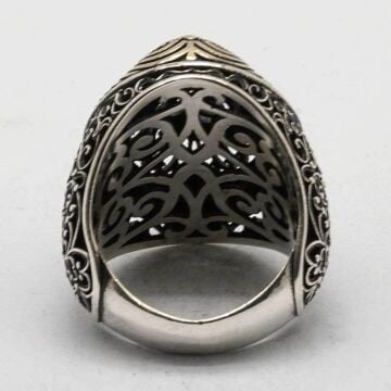 925 Ayar Gümüş Osmanlı Motifli Vav Yüzük