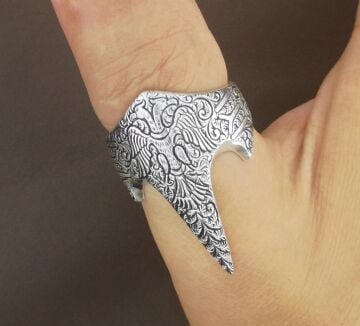 925 Ayar Gümüş Özel Selçuklu Kartallı Zihgir Yüzüğü