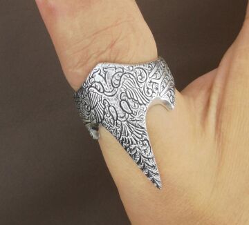 925 Ayar Gümüş Özel Selçuklu Kartallı Zihgir Yüzüğü