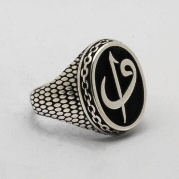 Elif Vav Model Erkek Gümüş Yüzük