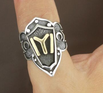 925 Ayar Gümüş Kayı Boyu Başparmak Zihgir Yüzüğü