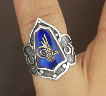 925 Ayar Gümüş Osmanlı Tuğralı Zihgir Yüzüğü