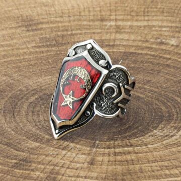 925 Ayar Gümüş Ay Yıldız Başparmak Zihgir Yüzüğü