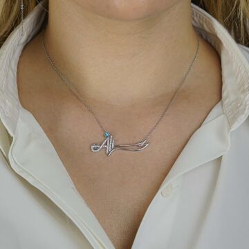 925 Ayar Gümüş Nazar Boncuklu Hz Ali Kolye