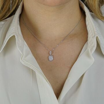 Minimal Baget Taşlı 925 Ayar Gümüş Kadın Kolye