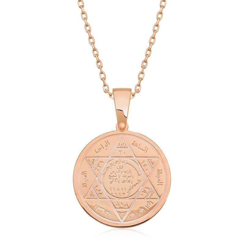 Rose Kaplama Mührü Süleyman 925 Ayar Gümüş Kolye