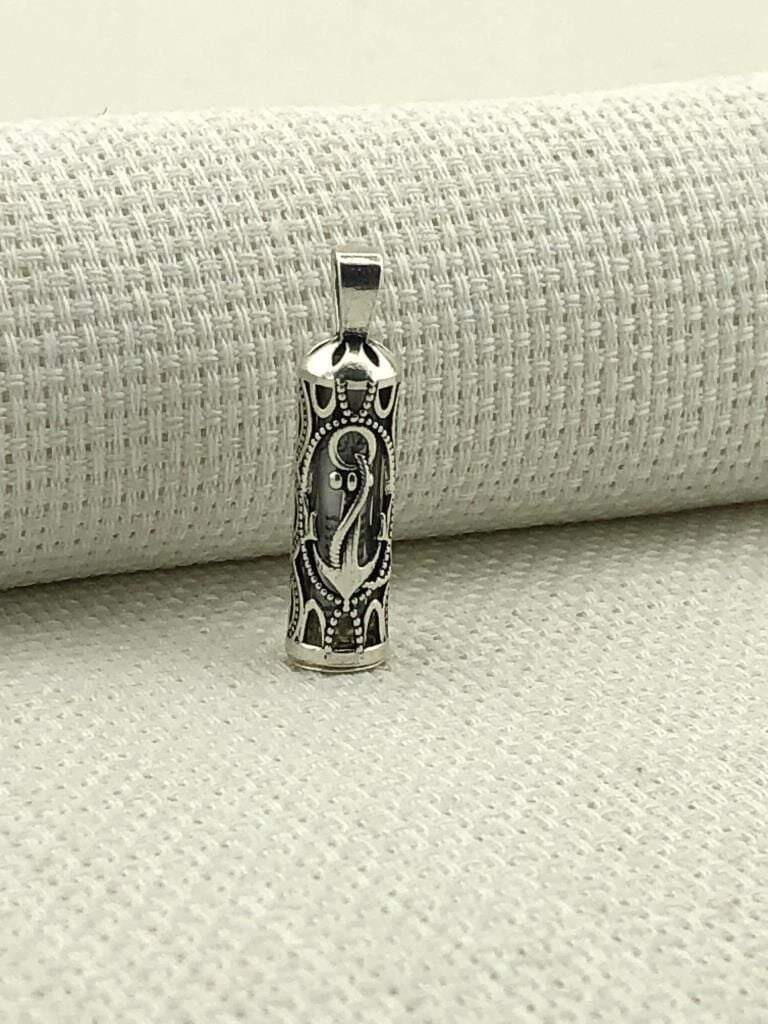 Çapa Tasarımlı Cevşeni Kebir Dualı 925 Ayar Gümüş Kolye Ucu