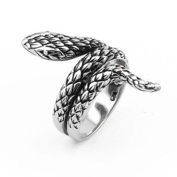 Yılan Tasarımlı 925 Ayar Gümüş Yüzük